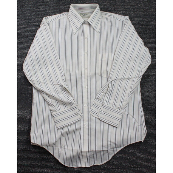 VTG Arrow Kent Mens Striped Dress Shirt 15-32 - Picture 1 of 11